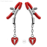 Captive Heart Padlock Nipple Clamps-French Quarter Lingerie